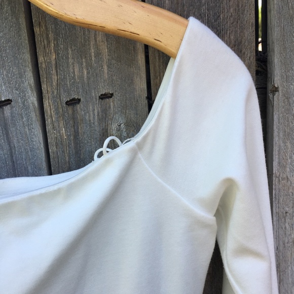 NWT Alice + Olivia Dorinda Off Shoulder Long Sleeve Knit Midi Dress White 6 - Picture 6 of 16